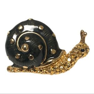 St John Collection Black Snail Pin/ Brooch